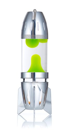 Mathmos Fireflow R1 Lavalampe mit Teelicht – chrome – (Klar/Grün)