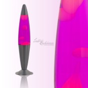 Dekorative 42cm hohe Lavalampe Weiß/Rosa