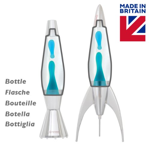 Mathmos Telstar Lavalampe Rakete – (Klar/Blau)