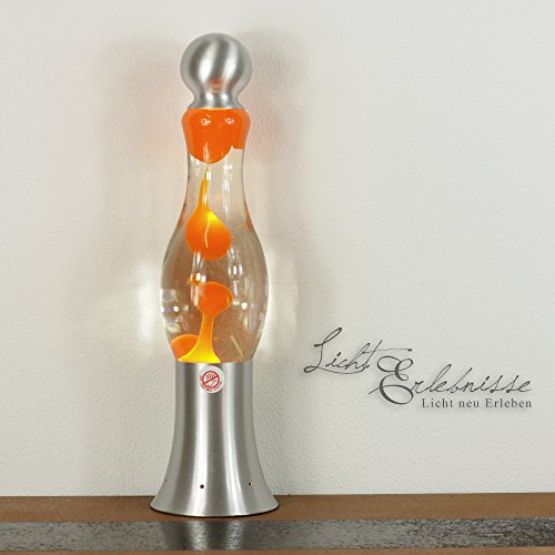 Exotische Lavalampe „Michi“ – (Klar/Orange) 42cm hoch