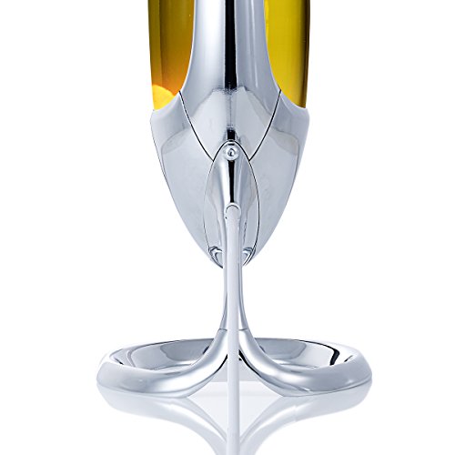 Mathmos Neo Lavalampe für Kinder und Erwachsene in Chrom - Gelb / Orange - Ständer