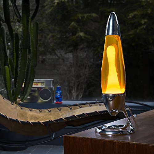 Mathmos Neo Lavalampe für Kinder und Erwachsene in Chrom - Gelb / Orange - 3