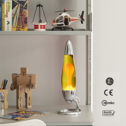 Mathmos Neo Lavalampe für Kinder und Erwachsene in Chrom - Gelb / Orange - 2