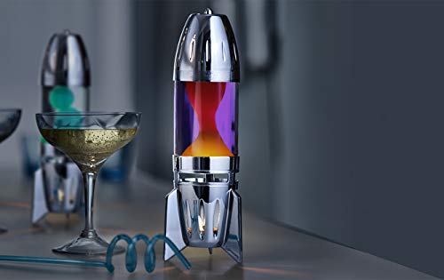 Mathmos Fireflow R1 Lavalampen Paar mit Teelicht - Chrome - Violett/Orange