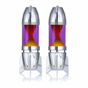 Mathmos Fireflow R1 Lavalampen Paar mit Teelicht - Chrome - Violett/Orange