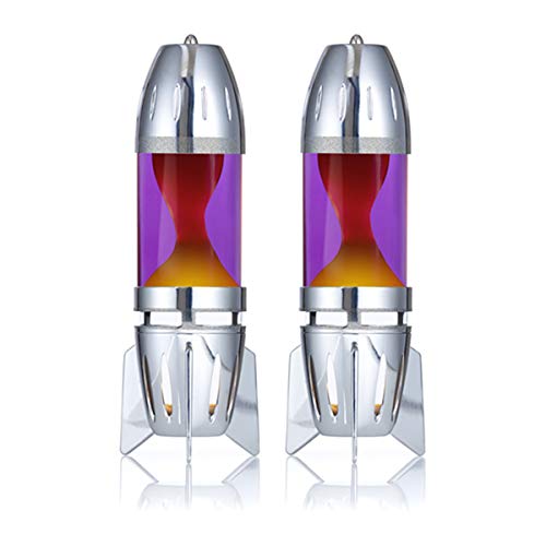 Mathmos Fireflow R1 Lavalampen Paar mit Teelicht – Chrome – (Violett/Orange)