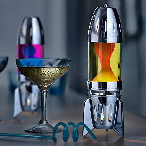 Mathmos Fireflow R1 Lavalampen Paar mit Teelicht - Chrome (Pink/Blau & Gelb/Orange) - 4