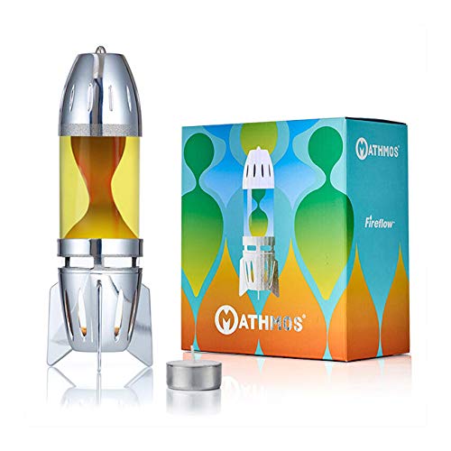 Mathmos Fireflow R1 Lavalampen Paar mit Teelicht - Chrome (Gelb/Orange) - 5