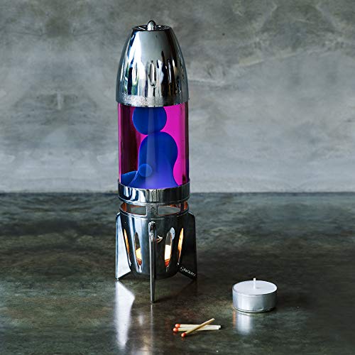 Mathmos Fireflow R1 Lavalampen Paar mit Teelicht - Chrome (Pink/Blau) - 8