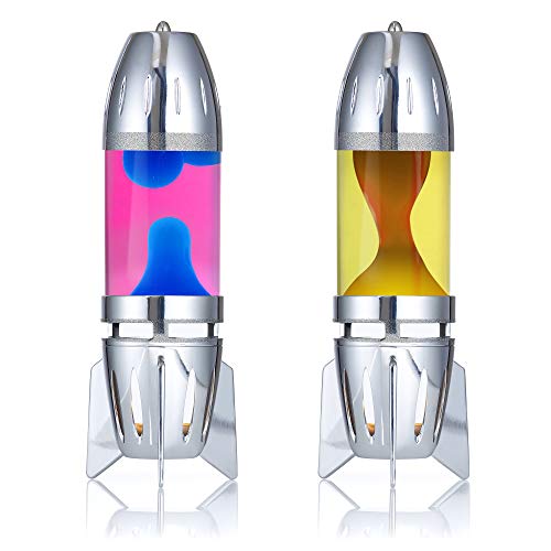 Mathmos Fireflow R1 Lavalampen Paar mit Teelicht – Chrome (Pink/Blau & Gelb/Orange)